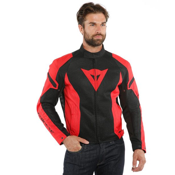 Dainese Air Crono 2 Tex Jacket Black Lava Red Lava Red 